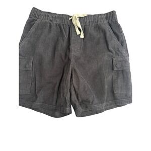No Boundaries Mens Gray‎ Corduroy Cargo Shorts Elastic Waist Drawstring Medium